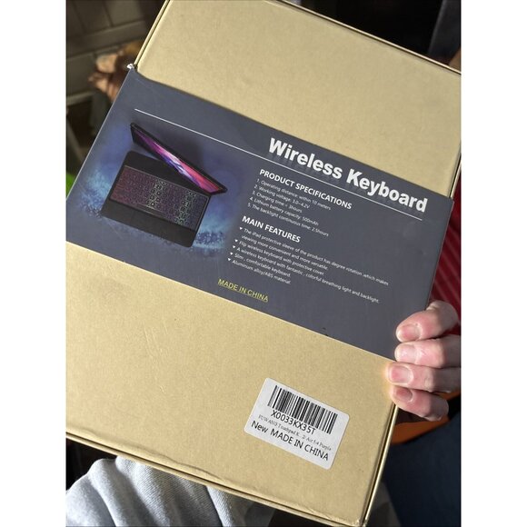 Touchpad Keyboard iPad Air Purple Light Up Keyboard Case - Picture 9 of 16